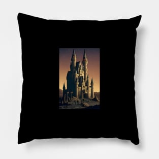 Mars Exploration T-Shirt - Castle on the Red Planet Design Pillow