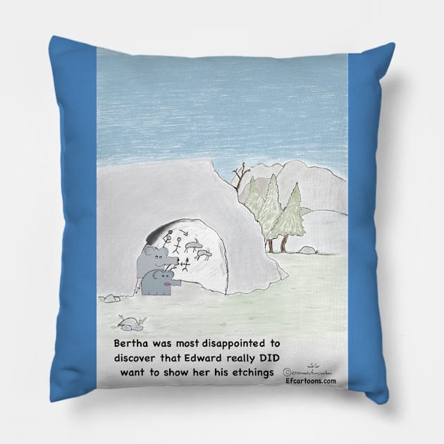 Enormously Funny Cartoons Etchings Pillow by Enormously Funny Cartoons