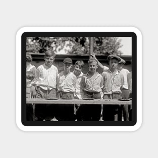 Pie Eating Contest, 1923. Vintage Photo Magnet