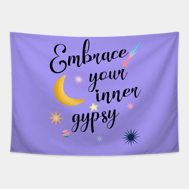 EMBRACE YOUR INNER GYPSY Stars and Planets Tapestry by Scarebaby