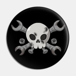 Mechanics crew Jolly Roger pirate flag (no caption) Pin