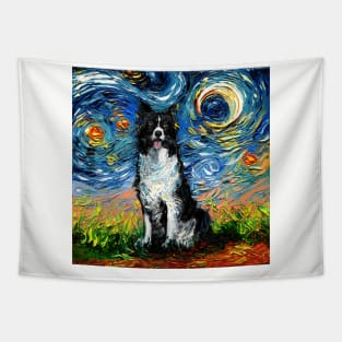 Border Collie Starry Night Tapestry