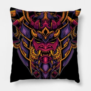 Oni samurai cyborg Pillow