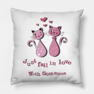 A Cat couple is falling in love Pillow