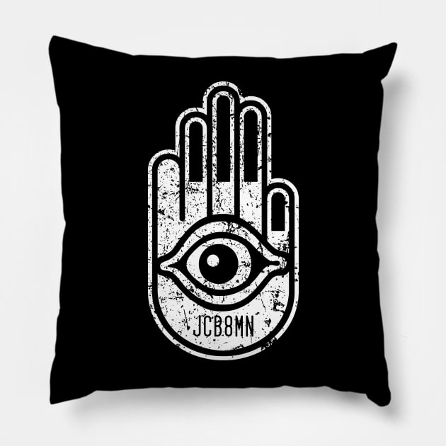 JC B8MN Hamsa Hand Logo Pillow by Jen Bateman