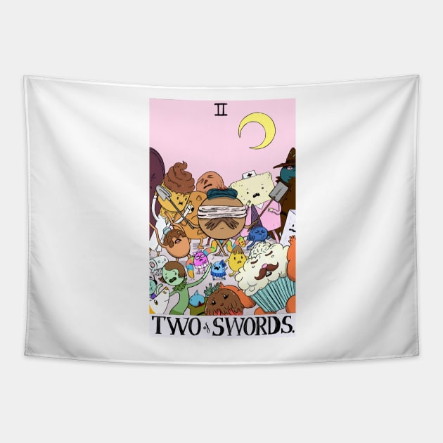 Candy Citizens as 2 of Swords tarot design Tapestry by sadnettles