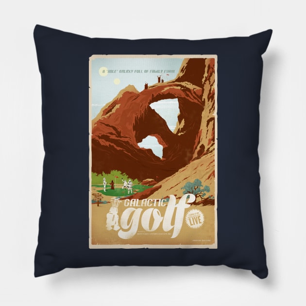 Galactic Golf Pillow by bigbadrobot