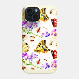 Butterflies, Other Insects, and Flowers by Jan van Kessel (Digitally Enhanced) Phone Case