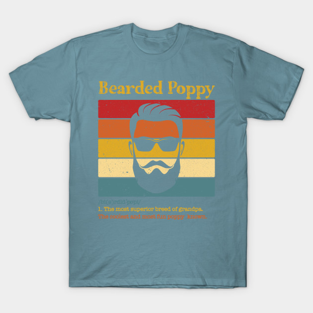 Discover Vintage Bearded Poppy Definition Funny Cool Men Apparel - Vintage Bearded Poppy - T-Shirt