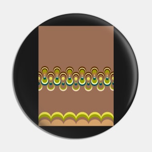 Vintage duplo paon on brown 2 Pin