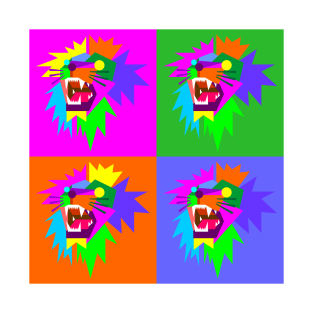 Pop Art Lion Geometric WPAP Style T-Shirt