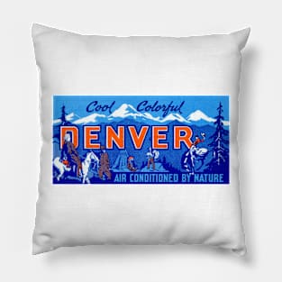 1950s Cool, Colorful Denver Colorado Pillow