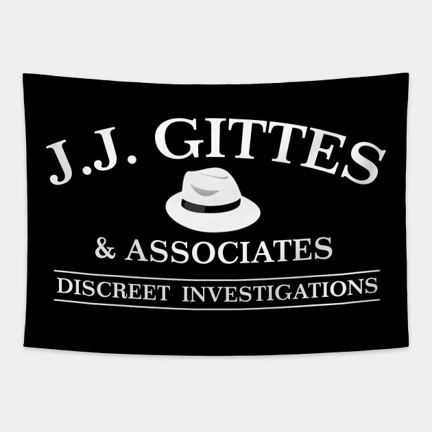 J. J. Gittes Discreet Investigations Tapestry by MindsparkCreative