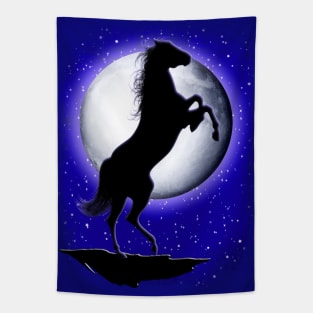 Wild Horse on Blue Moon Tapestry