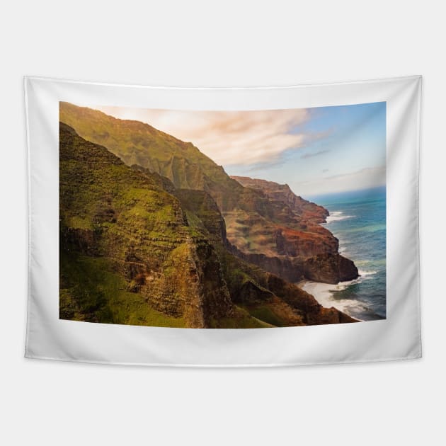 Napali Coastline  3 Tapestry by KensLensDesigns