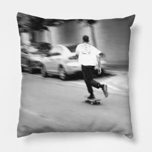 B/w skate 3 Pillow