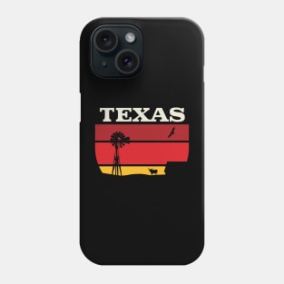 Texas longhorn sunset Retro Vintage Design Gift T-Shirt Phone Case