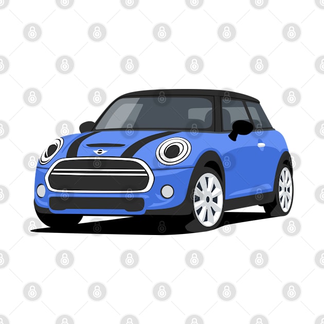 Car sport  mini retro blue by creative.z