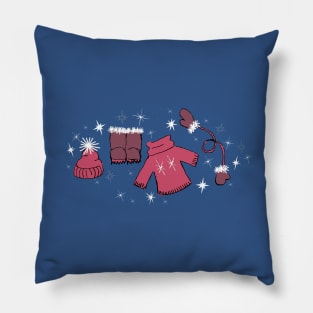 Winter weather snow lover gear cartoon illustration Pillow