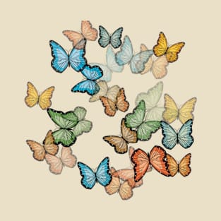 Scattered Vintage Butterflies T-Shirt