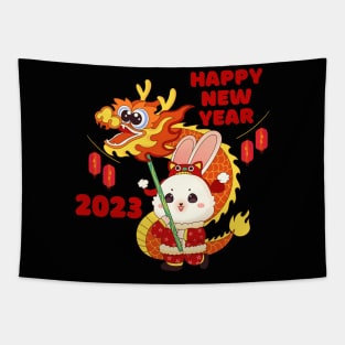 Happy Chinese New Year 2023 Year Of The Rabbit Dragon Zodiac Tapestry