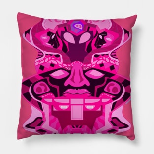 deep pink olmec head Pillow