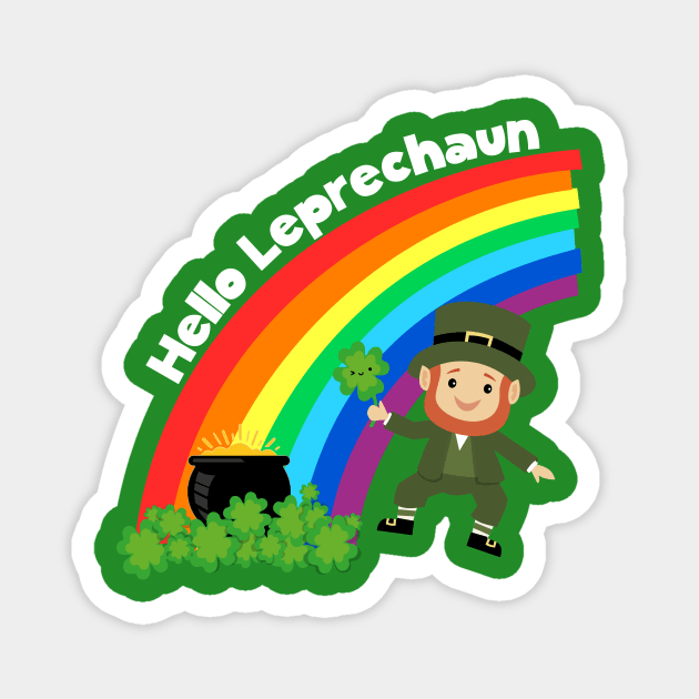 Hello Leprechaun St Patrick's Day Magnet by LonelyChimp