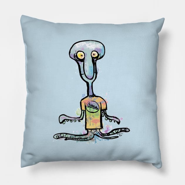 Bad-Night Squidward Pillow by GeneD