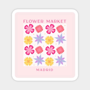 Flower Market Illustration Magnet