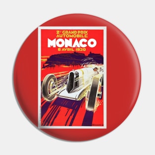 Monaco Vintage 1930 Grand Prix Automobile racing Advertising Print Pin