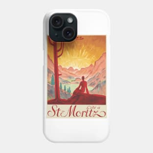 Summer in St. Moritz, Switzerland - Vintage Travel Poster Design Phone Case