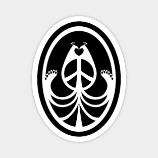 Peace, Love and Peacocks (White) Magnet