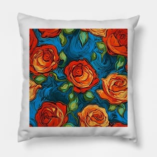 Van Gogh Roses Pattern 17 Pillow