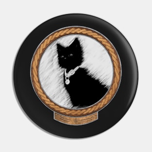 Calm Little Kitten (frame copper celtic rope silver rim) Pin