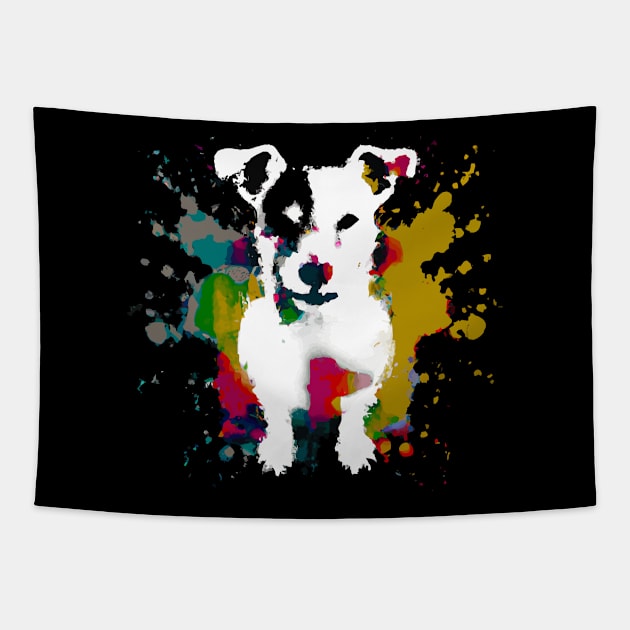 Jack Russell Terrier Puppy Watercolor Artwork Tapestry by Furrban