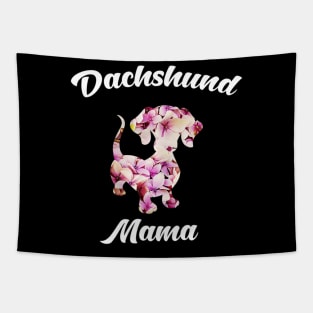 Dachshund Mama Flower Pattern Tapestry