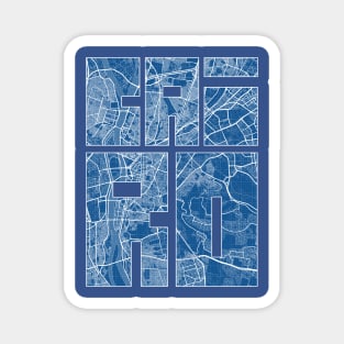 Cairo, Egypt City Map Typography - Blueprint Magnet