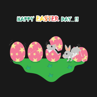 Happy easter's day, Bunny easter, easter egg, Bunny hatch from easter egg, cute bunny, rabbit lover. T-Shirt