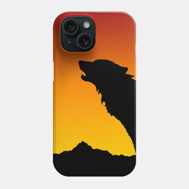 Retro Sunset Wolf Howl - Wolf Head - Wolf Lover - Howling Howl Phone Case by ballhard