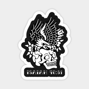 Eagle and Skull Traditional Tattoo Flash Isaiah 40:31 Magnet