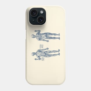 Arm Muscular System - Dual View - German Diagram - Vintage Anatomy Phone Case