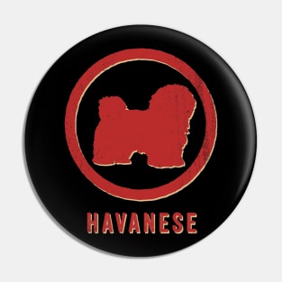 Havanese Dog Retro Vintage Pin