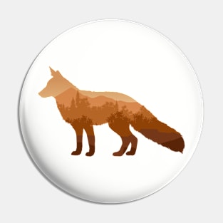 Fox Double Exposure Forest Pin