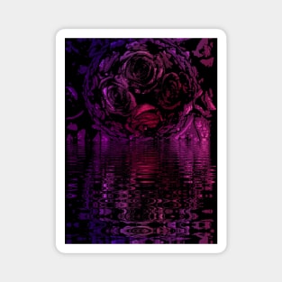 Roses Romantic Ombre Landscape Magnet