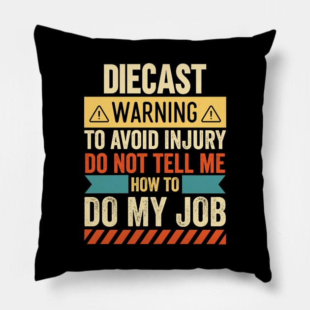 Diecast Warning Pillow by Stay Weird