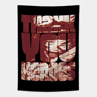 Thank You Heroes Soldier with Handgun Tapestry