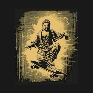 Buddha Skateboarding | Retro Skateboard | Funny Buddha #5 T-Shirt