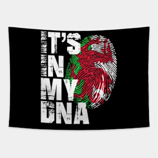 It's In My DNA Fingerprint Wales Flag Sport National Pride Tapestry