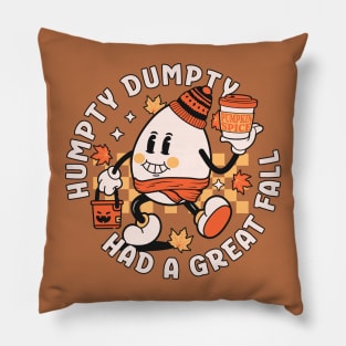 Humpty Dumpty Had A Great Fall - Retro Vintage Autumn Fall Pillow