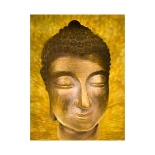 Gold buddha head by Brian Vegas T-Shirt